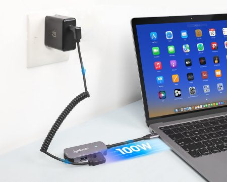 Manhattan 130707 base para laptop o replicador de puertos Alámbrico USB 3.2 Gen 1 (3.1 Gen 1) Type-C Aluminio