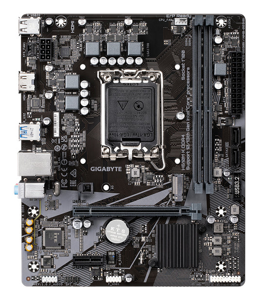 Tarjeta Madre Gigabyte H610M K 2xDDR4 64GB 3200Mhz PCIe 4.0 M.2 1xHDMI S 1700 12th 13th Gen mATX