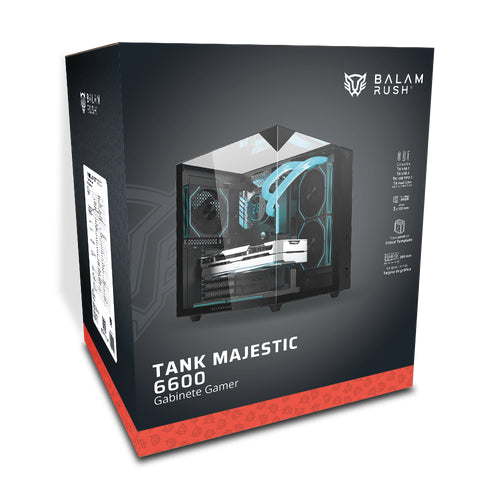 Gabinete Gamer Balam Rush Media Torre Tank Majestic 6600 Legend Negro