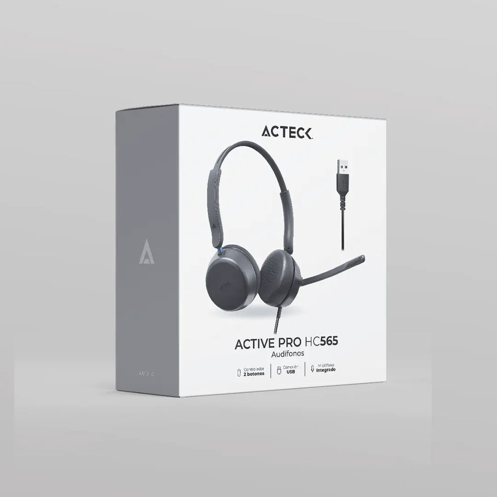 Auriculares Alambricos Acteck con Micrófono Active Pro HC565 Negro