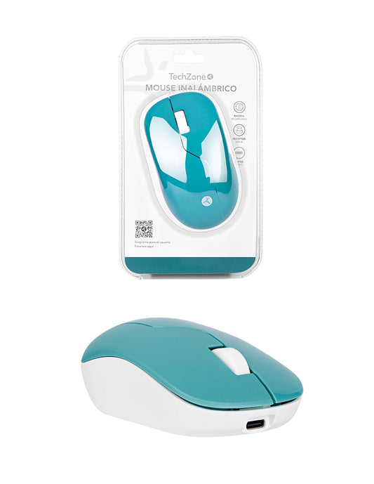 Mouse Inalámbrico TechZone Verde Armor Recargable Wireless