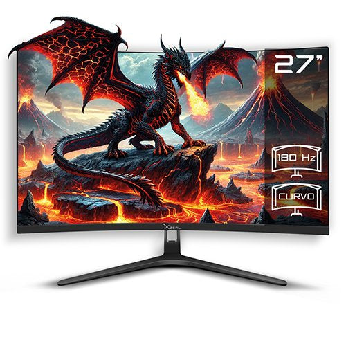 Monitor Xzeal 27" Panel Curvo VA FHD 180Hz 1ms 1xDP + 1xHDMI + Vesa 100x100mm Negro