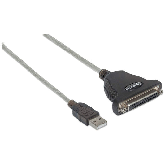 Manhattan 336581 cable paralelo Negro, Plata 1.8 m