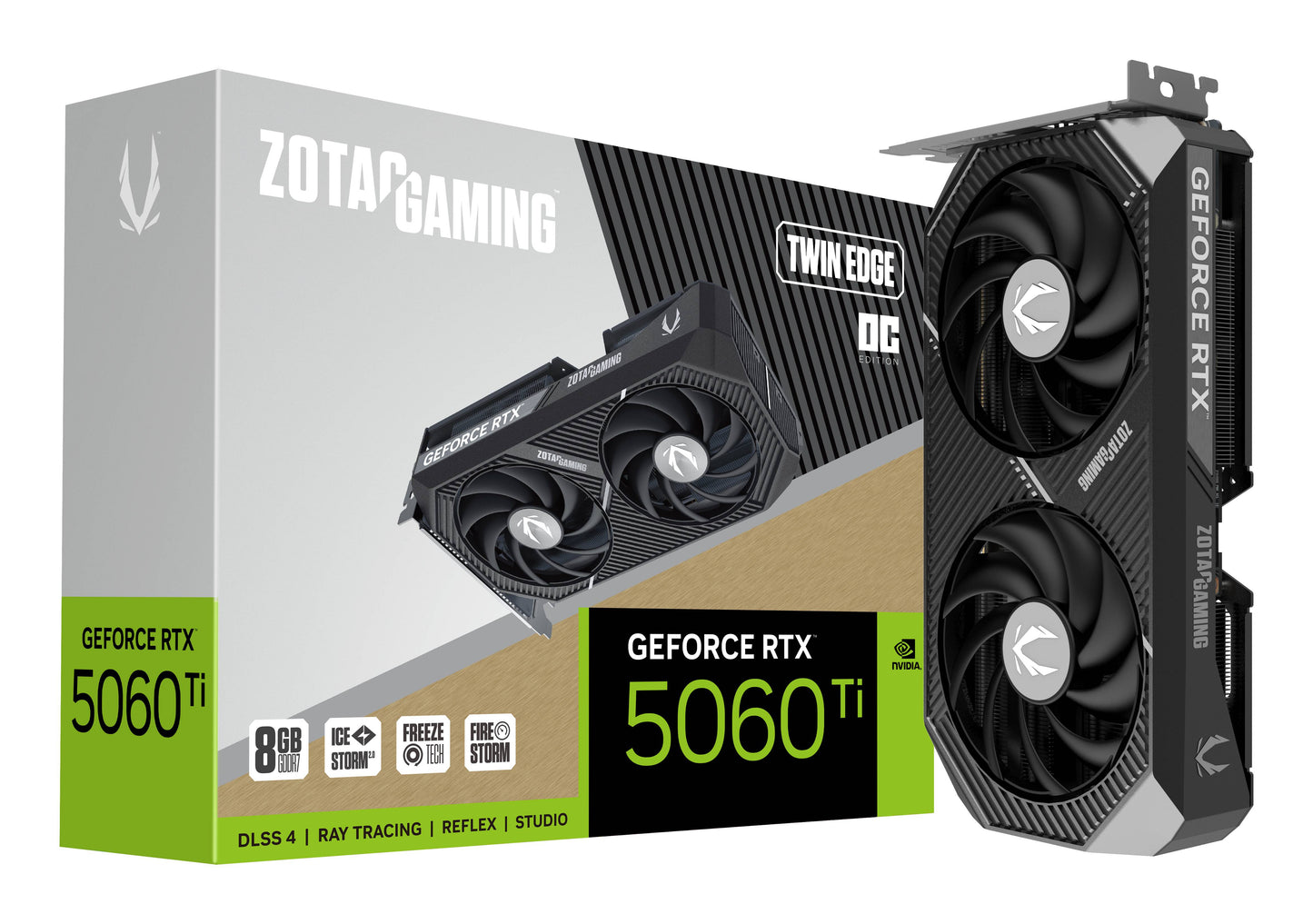 Tarjeta de Video Zotac NVIDIA GeForce RTX 5060 Ti 8GB Twin Edge OC 8GB 128-bit GDDR7 PCI Express x8 5.0