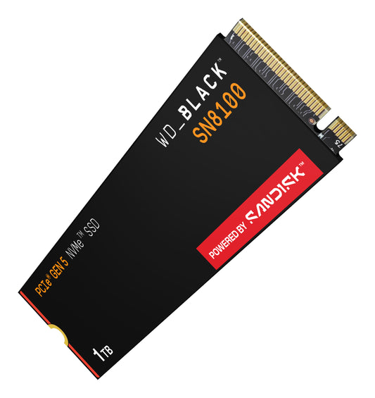 Unidad de Estado Solido Western Digital Interno de 1TB Black SN8100 NVMe M.2 Gen5 Lectura/Escritura
