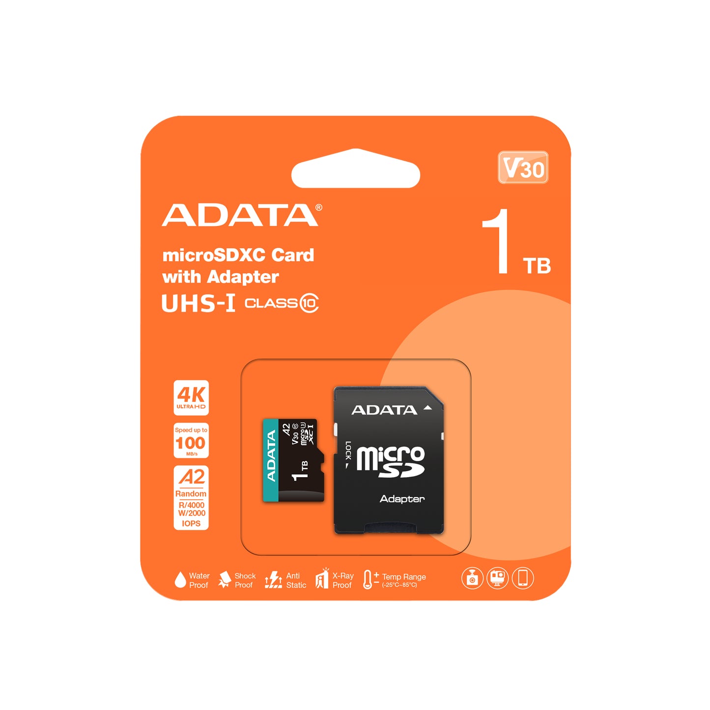 Micro SDXC ADATA 1 TB Nintendo Switch C10 U3 V30S 4K UHD (100/85 MB/S)