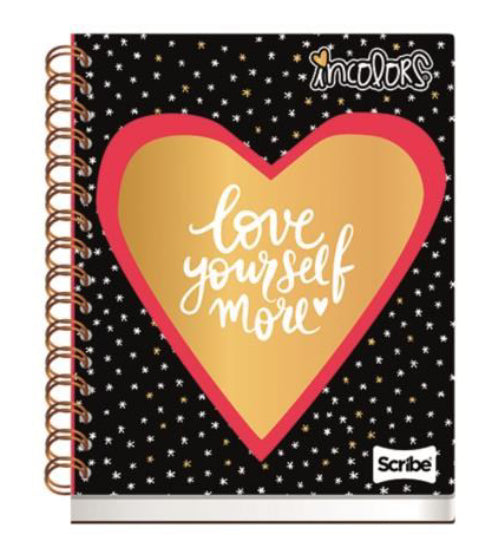 Cuaderno Scribe Book Incolors Raya pasta dura espiral doble 100 hojas