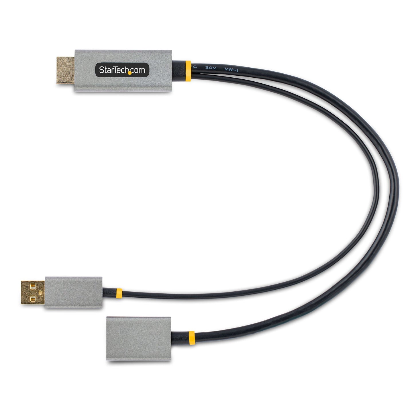 StarTech.com 128-HDMI-DISPLAYPORT adaptador de cable de vídeo 0.3 m HDMI Tipo A (Estándar) Negro, Gris