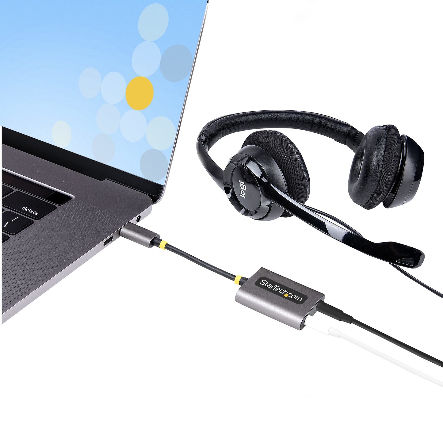 StarTech.com USBC-AUDIO-SPLITTER divisor de audio Gris