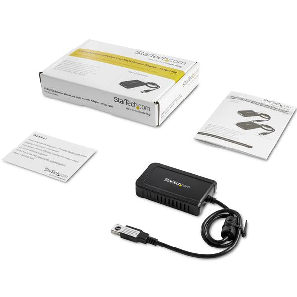 StarTech.com USB2VGAE3 adaptador gráfico USB 1920 x 1200 Pixeles Negro