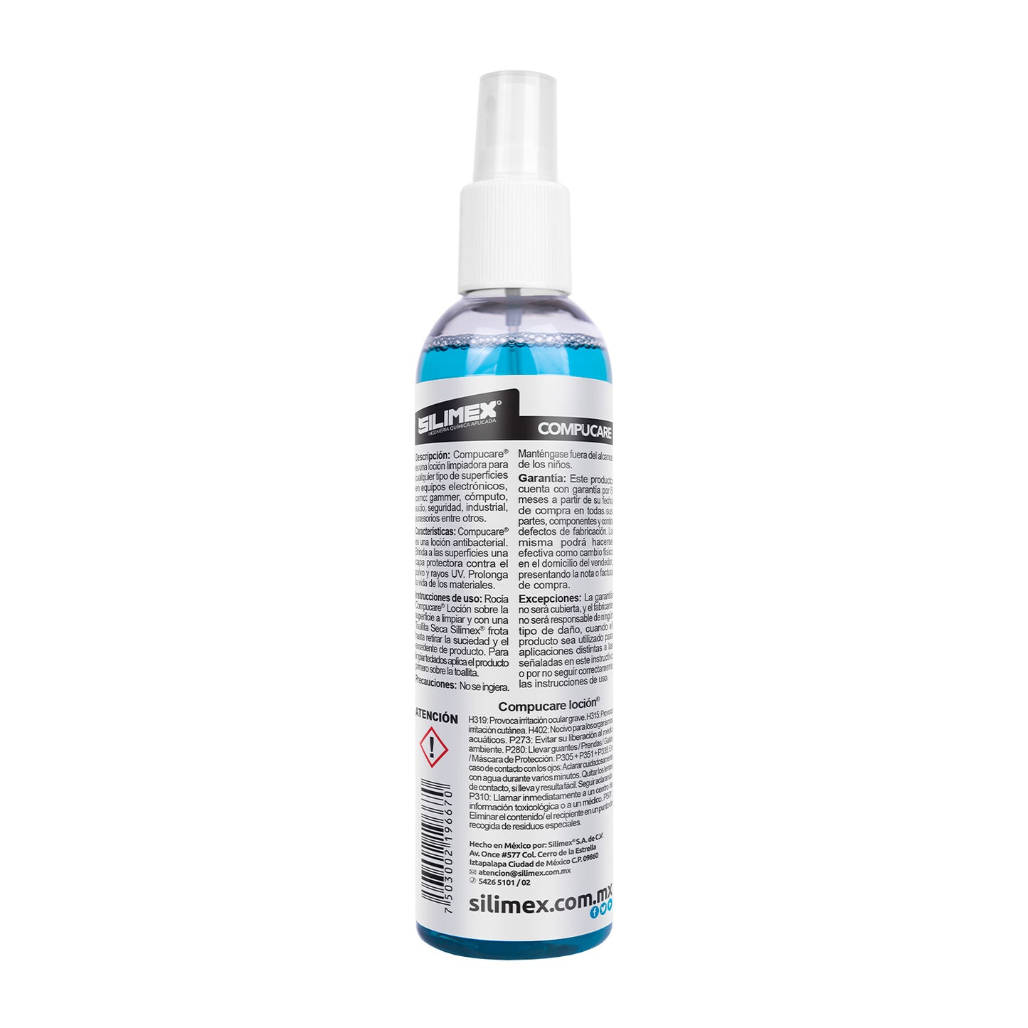 Loción Limpiadora Para Superficies Plásticas Silimex Compu Care 250 ml