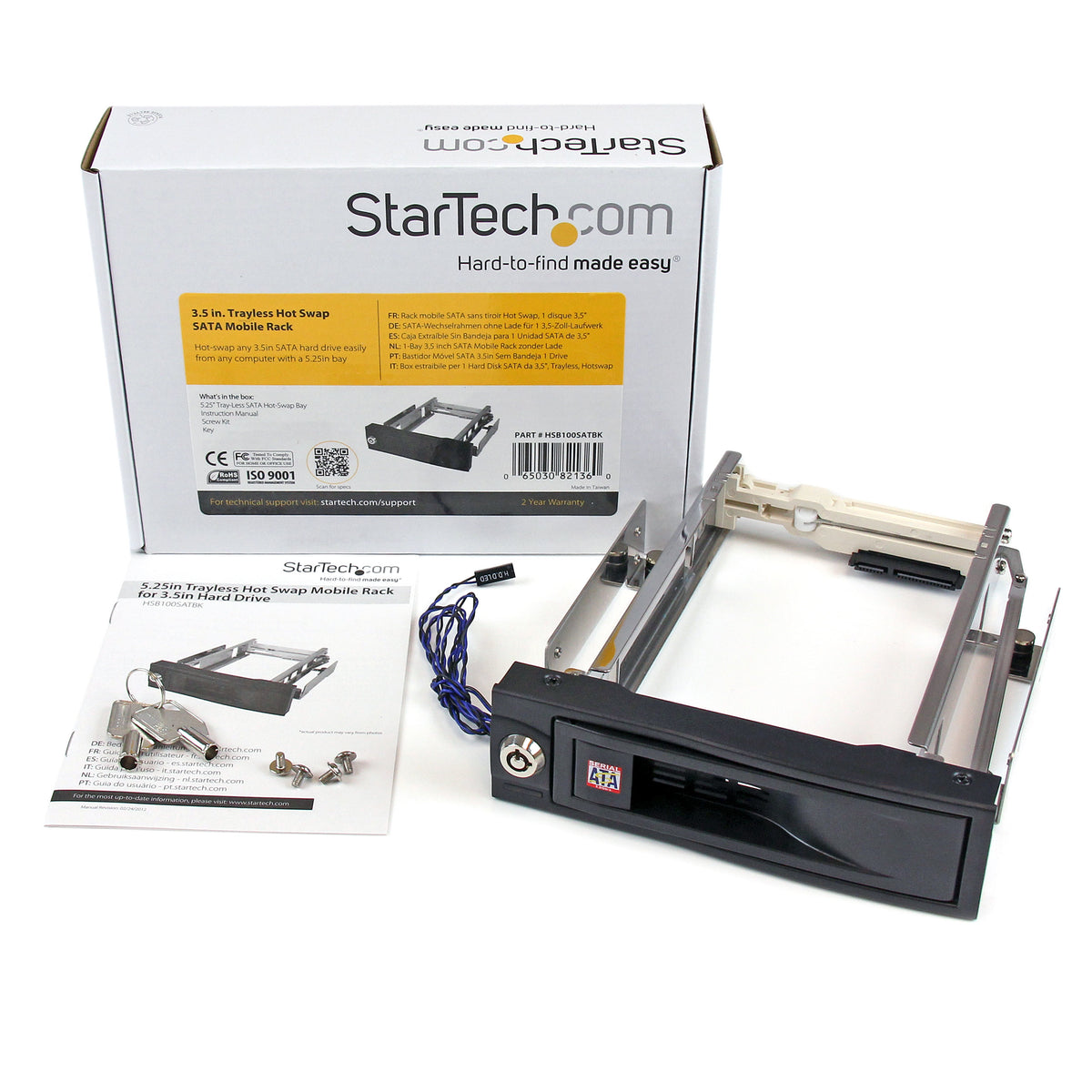StarTech.com HSB100SATBK panel para bahía de discos 13.3 cm (5.25") Panel embellecedor frontal Negro
