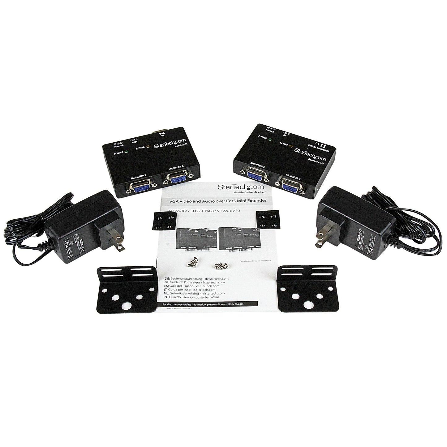 StarTech.com ST121UTP extensor de audio/video Transmisor y receptor AV Negro