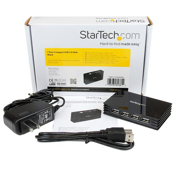 StarTech.com ST7202USB nodo concentrador 480 Mbit/s Negro