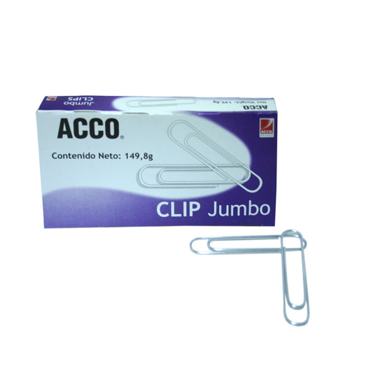 CLIP ACCO JUMBO INOXIDABLE 100CLIPS