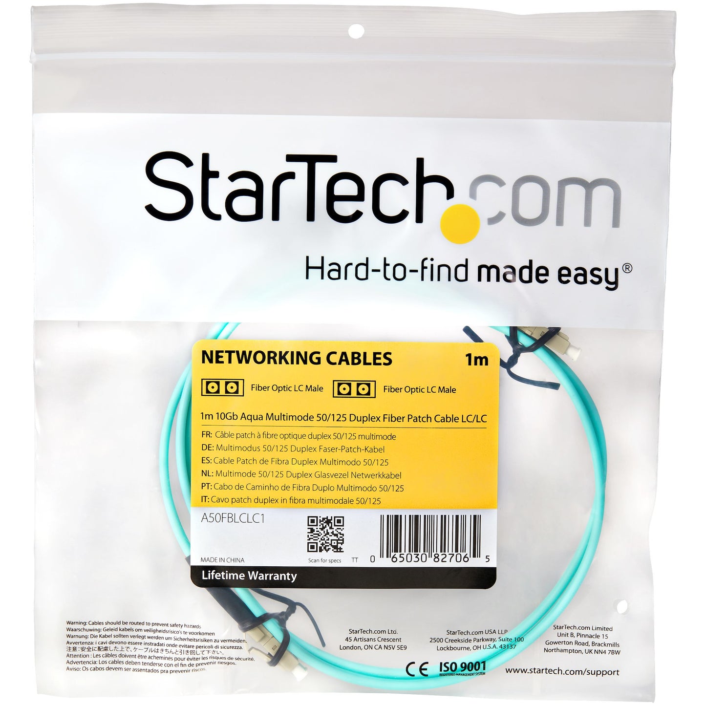 StarTech.com A50FBLCLC1 cable InfiniBand y de fibra óptica Color aguamarina