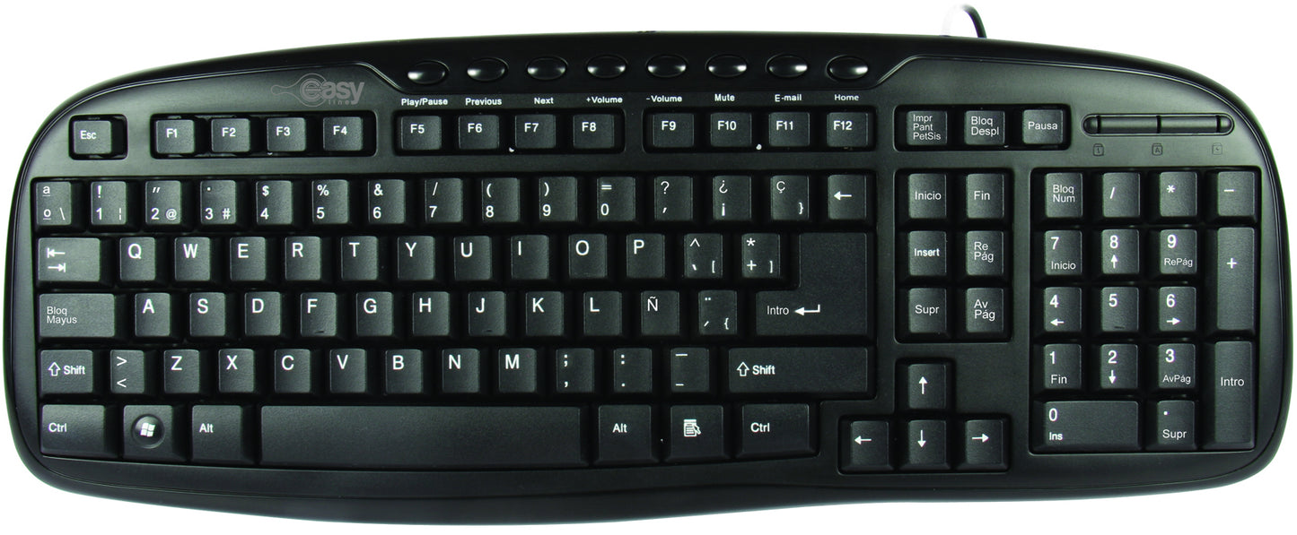 Perfect Choice EL-993384 teclado Hogar USB QWERTY Negro