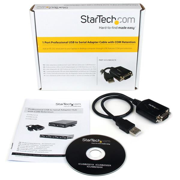 StarTech.com ICUSB2321X cambiadores de género de cables DB-9 USB 2.0 A Negro