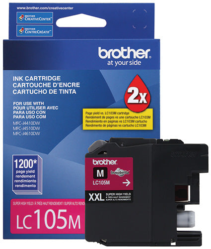 Tinta Brother LC105M Rendimiento 1200 Páginas Color Magenta