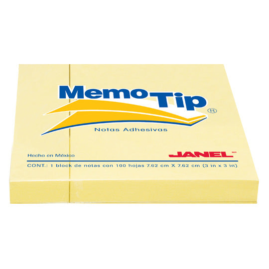 Notas Adhesivas Janel Memo Tip 3x3 Amarillas 100 Hojas Pqte C/6
