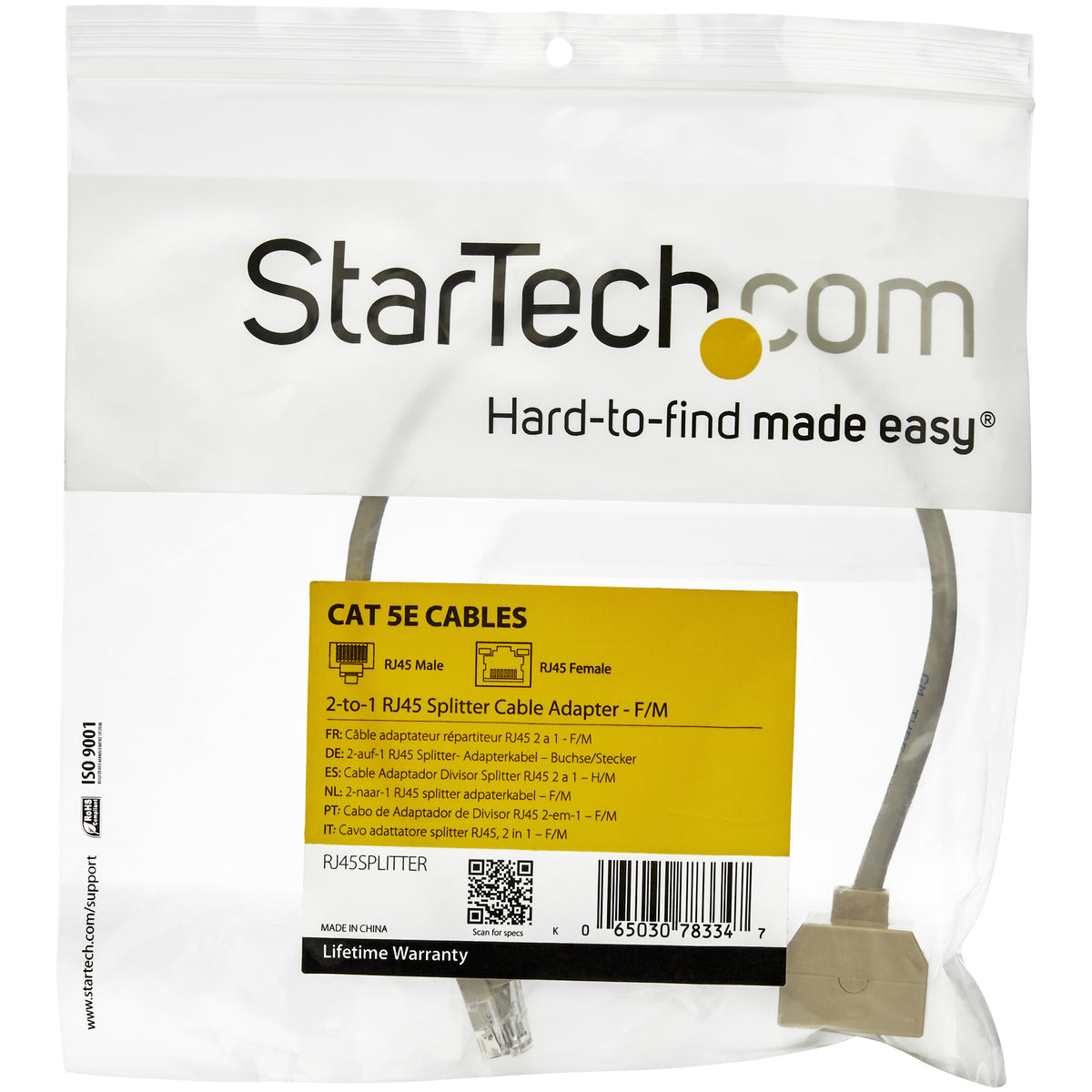 StarTech.com RJ45SPLITTER divisor de red Gris
