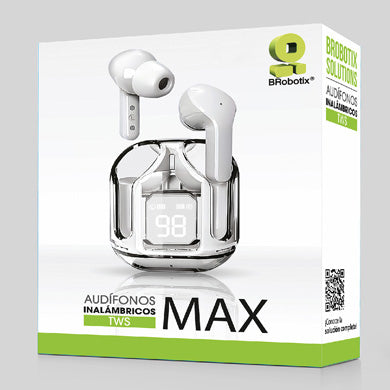 BRobotix 6005859 audífono y auriculare Auriculares True Wireless Stereo (TWS) Intra auditivo Llamadas/Música/Deportes/Diario Bluetooth Transparente, Blanco