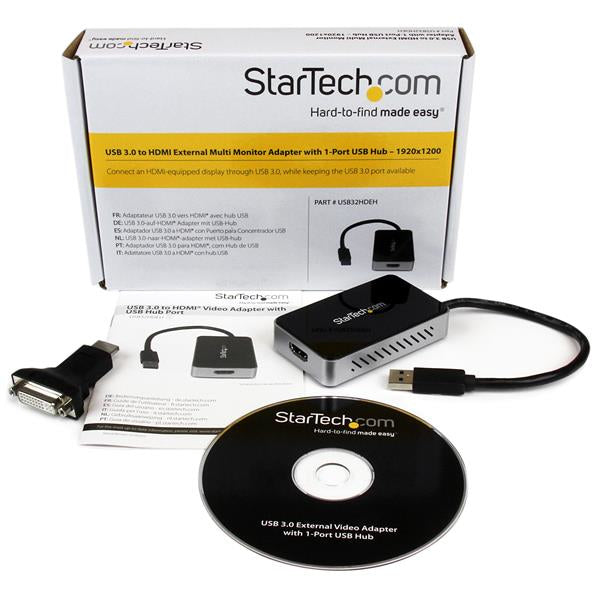StarTech.com USB32HDEH adaptador gráfico USB 1920 x 1200 Pixeles Negro