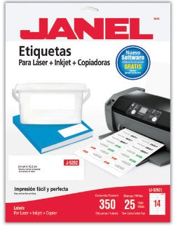 Etiquetas Adhesivas Janel Láser J-5262 34x102mm C/350