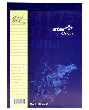 BLOCK ESTRELLA CARTA AMARIILLO RAYA 50 HJS
