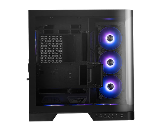 Gabinete MSI MAG PANO 120R PZ Negro Vidrio templado panoramico 4 Micro-ATX/Mini-ITX sin Fuente 1 Ventilador
