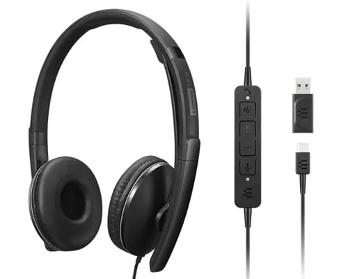 Lenovo 4XD1M45627 audífono y auriculare Auriculares Alámbrico Diadema USB Tipo C Negro