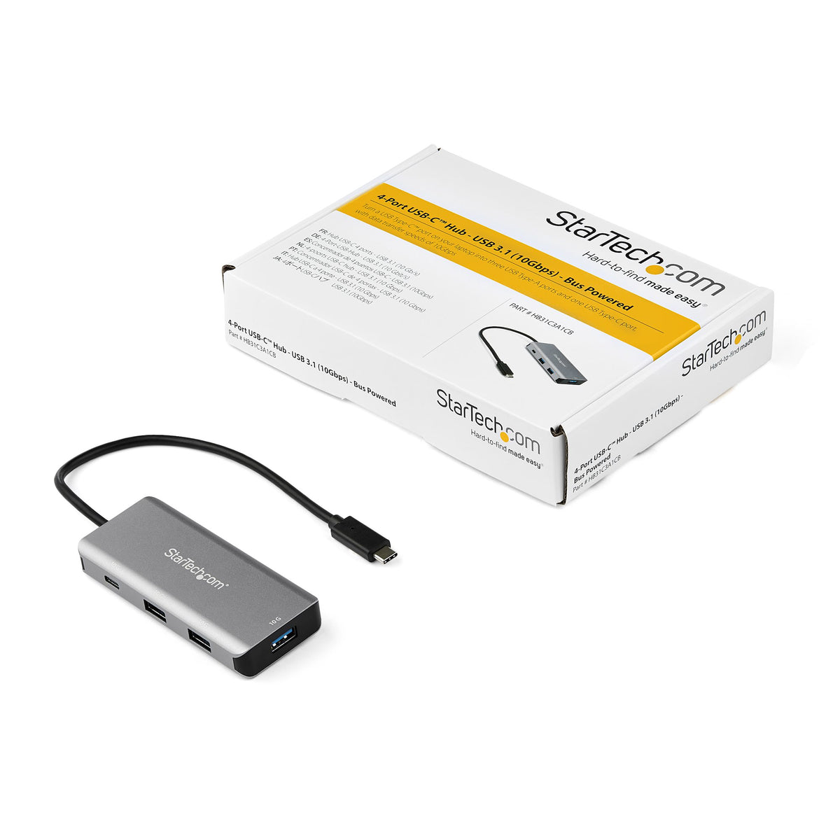 StarTech.com HB31C3A1CB nodo concentrador USB 3.2 Gen 2 (3.1 Gen 2) Type-C 10000 Mbit/s Negro, Gris