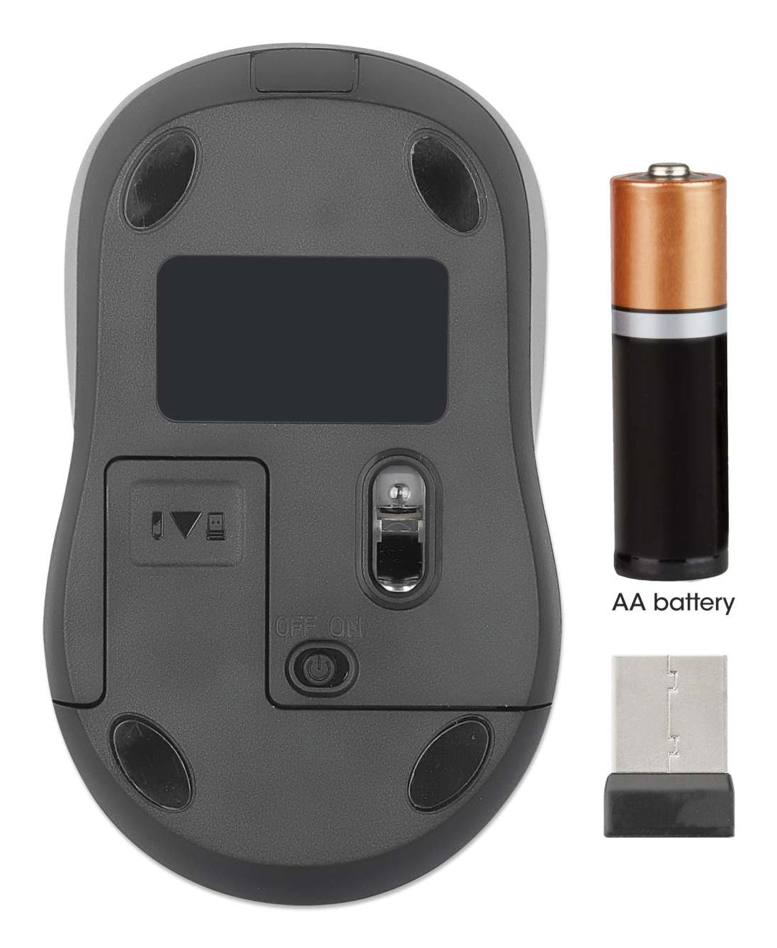 Mouse Optico Inalambrico Manhattan 3 botones 2.4G Negro