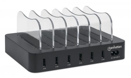 Estación de carga Manhattan USB-A 6 dispositivos 50W