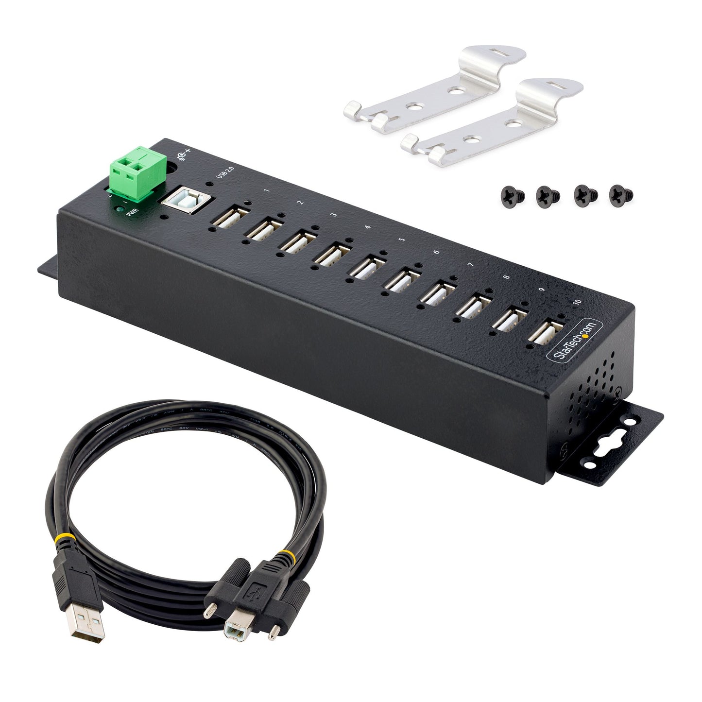 StarTech.com USB210AIND-USB-A-HUB nodo concentrador USB 2.0 Type-B 480 Mbit/s Negro