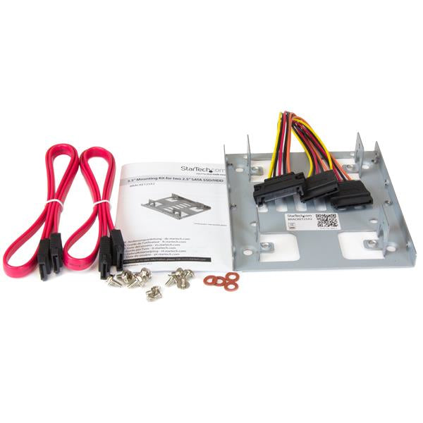 StarTech.com BRACKET25X2 panel para bahía de discos 8.89 cm (3.5") Panel de transportación Acero inoxidable