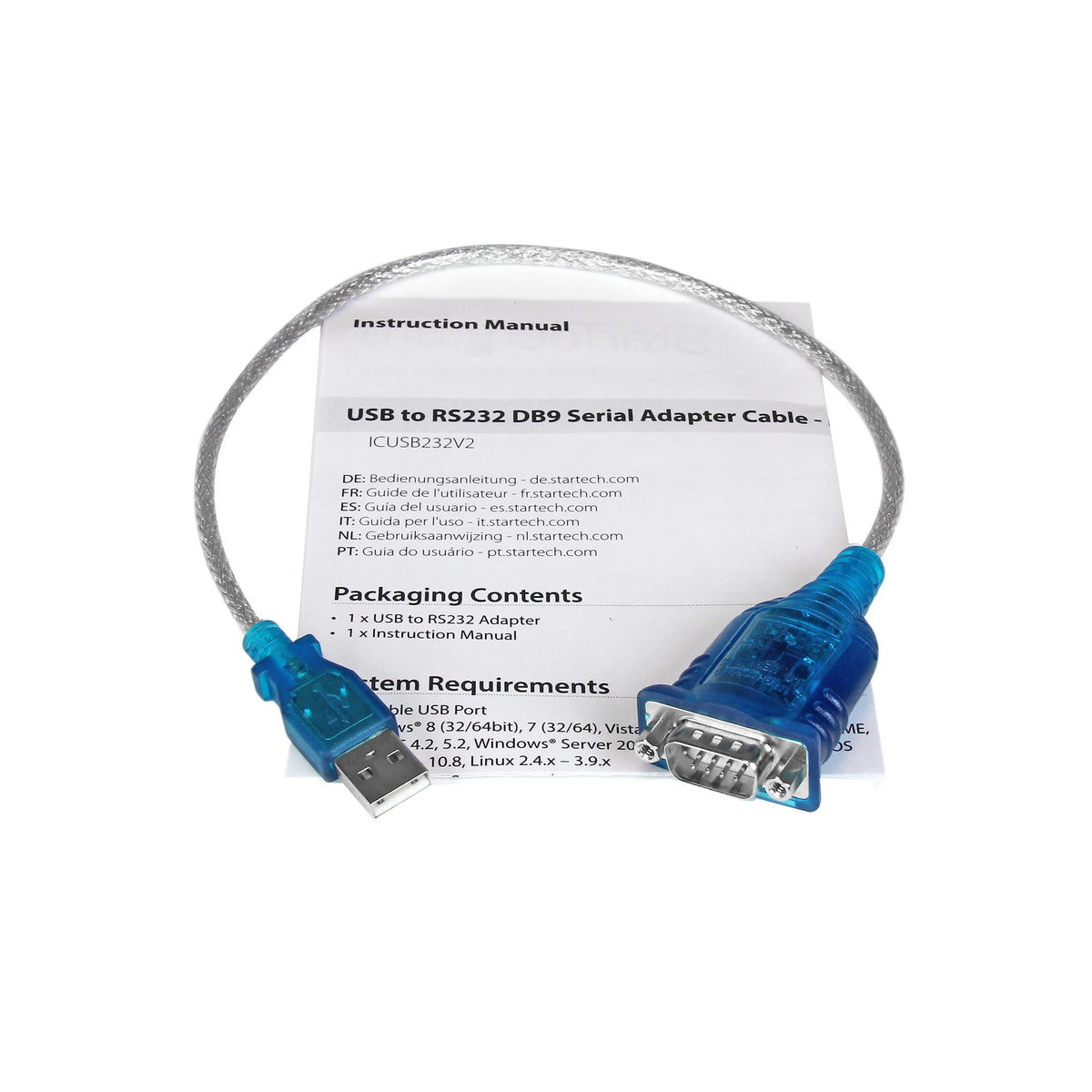 StarTech.com ICUSB232V2 cable serial Gris 0.43 m USB 2.0 Type-A DB-9