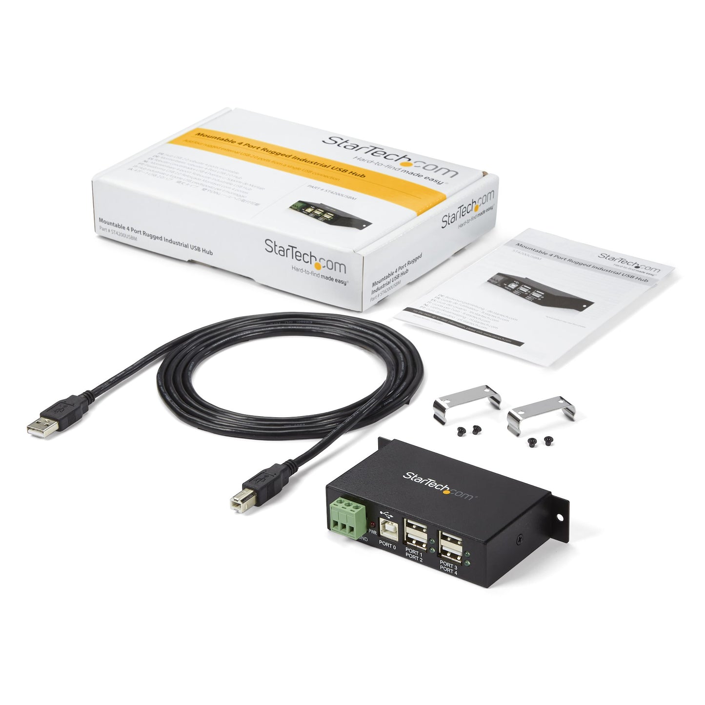 StarTech.com ST4200USBM nodo concentrador USB 2.0 Type-B 480 Mbit/s Negro