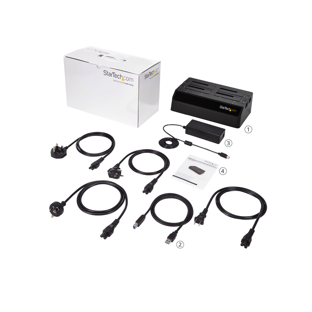 StarTech.com SDOCK4U33 base de conexión para disco duro USB 3.2 Gen 1 (3.1 Gen 1) Type-B Negro