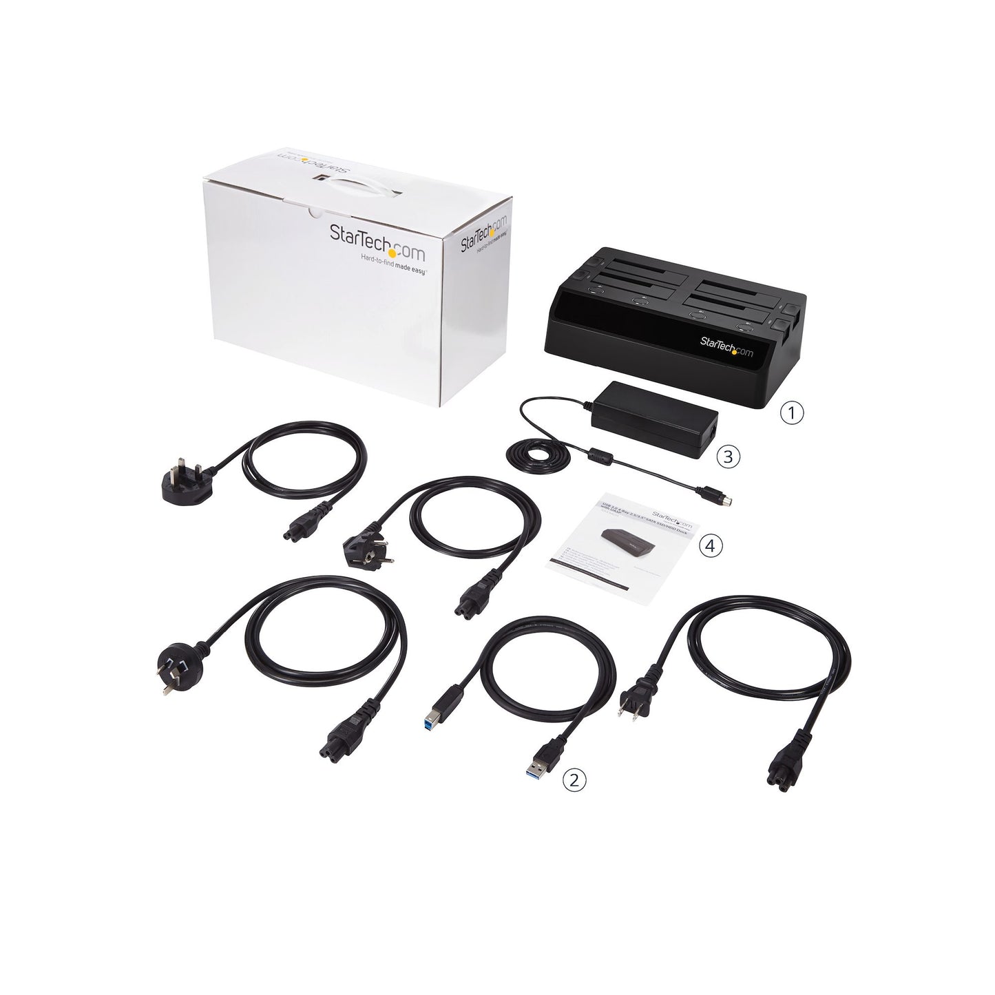 StarTech.com SDOCK4U33 base de conexión para disco duro USB 3.2 Gen 1 (3.1 Gen 1) Type-B Negro