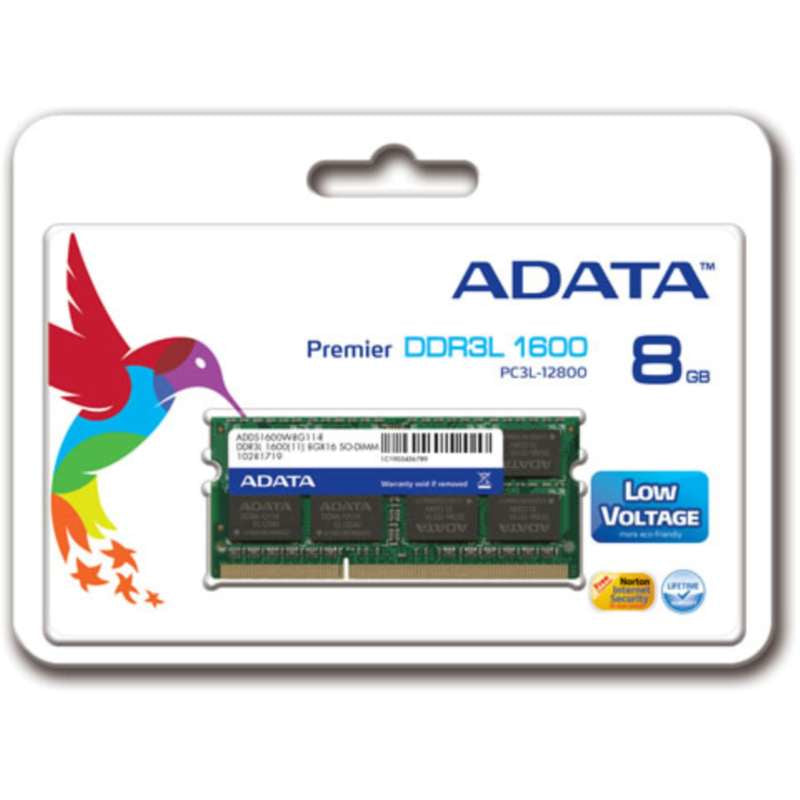 Memoria RAM 8GB DDR3L SODIMM Adata Premier 1600Mhz CL11 204Pin 1.35V