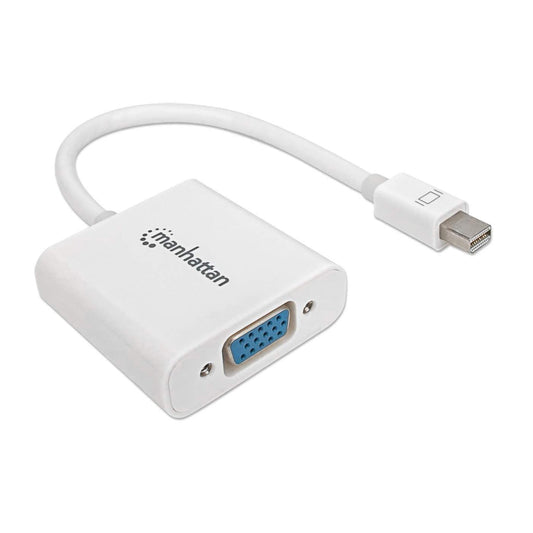 Adaptador de video Manhattan Mini DisplayPort a VGA macho a hembra, 1080p, 17 cm, blanco 322508