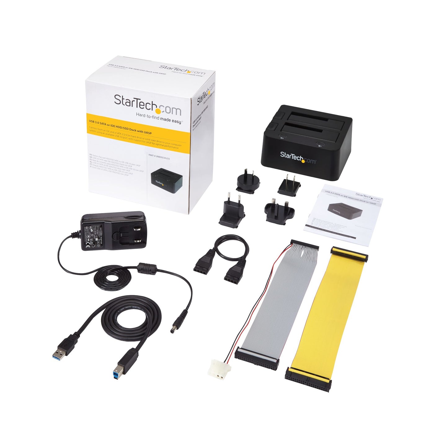 StarTech.com UNIDOCKU33 base de conexión para disco duro USB 3.2 Gen 1 (3.1 Gen 1) Type-B Negro