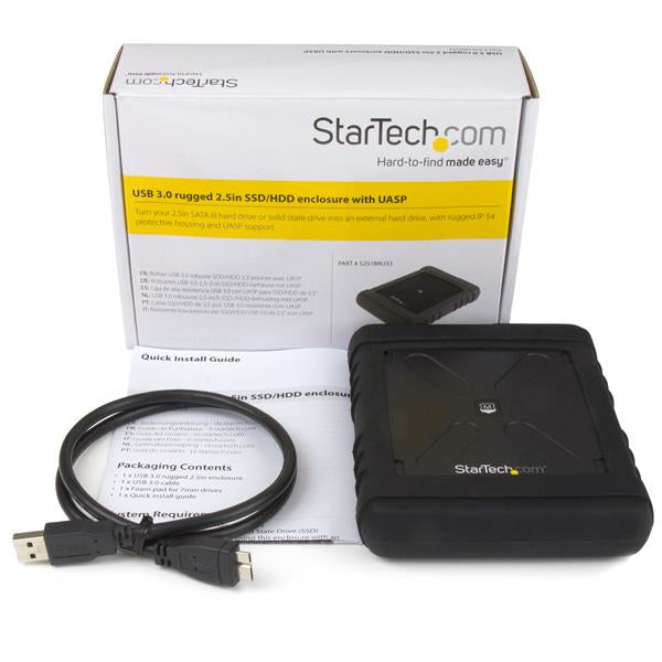 StarTech.com S251BRU33 caja para disco duro externo Cubierta de disco duro/SSD Negro 2.5"