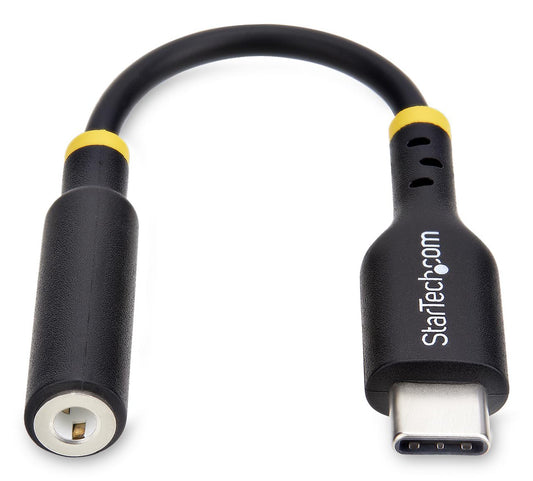 StarTech.com USBCAUDIO2 cable de audio 0.127 m USB Type-C 2.0 3,5 mm Negro