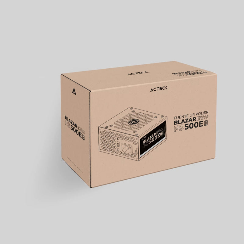 Fuente de Poder Acteck Blazar Evo FS500E SFX 500W 1x20+4 pin + 1xAtx 4 + 2xSata 2xMolex 4 pin Negro