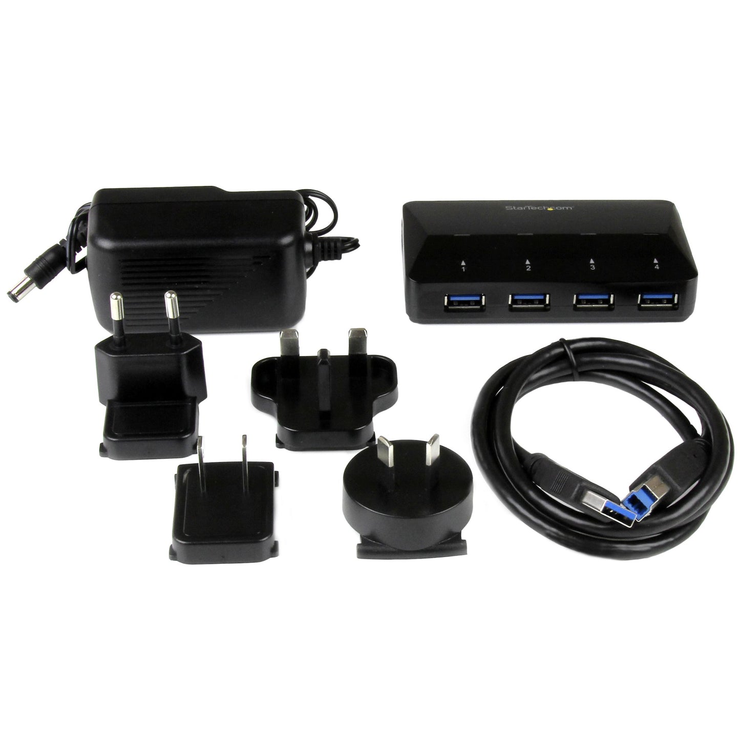 StarTech.com ST53004U1C nodo concentrador USB 3.2 Gen 1 (3.1 Gen 1) Type-B 5000 Mbit/s Negro