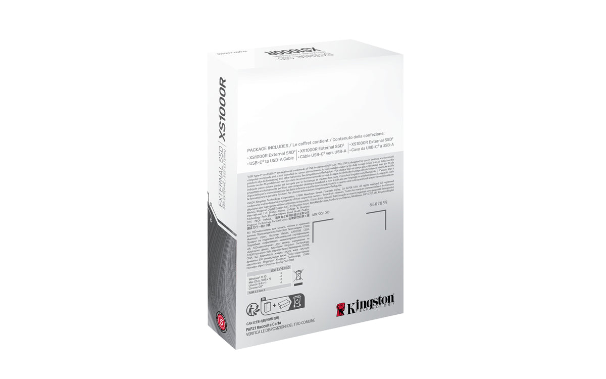 Unidad de Estado Solido SSD Kingston Externo XS1000 1TB USB Color Rojo