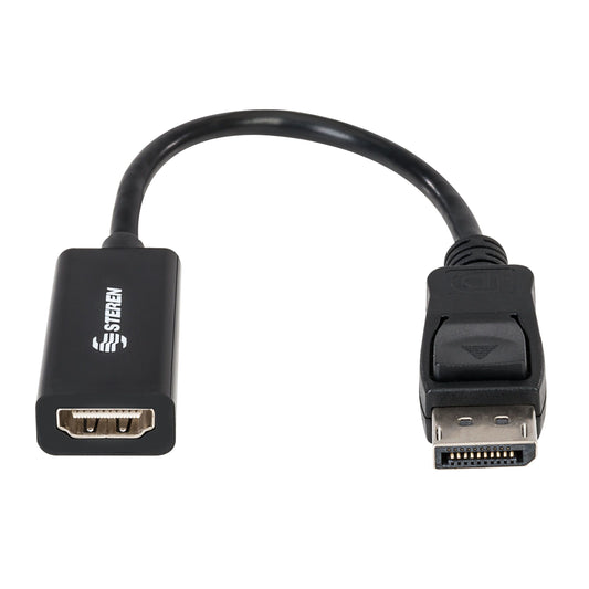 Adaptador Steren DisplayPort a HDMI Salida de Video Color Negro
