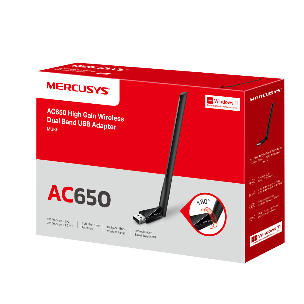 Mercusys MU6H tarjeta de red WLAN 650 Mbit/s